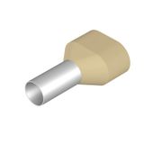 Wire-end ferrule, Twin wire-end ferrule, 17 mm, 12 mm, Ivory