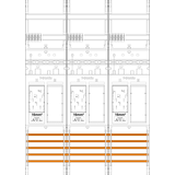 Counter field ER36DS-16.3-field, H=1050mm, 3-eHZ 16mm² with DS, 3 Res. (ER36DS-16)