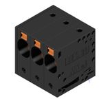 Printed circuit board terminals, 10.00 mm, Number of poles: 3, 90°, Solder pin length (l): 5 mm, black, PUSH IN without actuator, Clamping range, max. : 16 mm², Box
