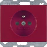 Soc. out. earthing pin, enhncd contact prot., arsys, red glossy