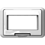 Box for open air mounting. IP55, 4M, transparent cover, white
