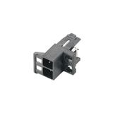 PCB plug-in connector, Connection element, left, male header, open side, THT/THR solder connection, 5.00 mm, Number of poles: 2, 90°, Solder pin length (l): 3.2 mm, tinned, black, Box