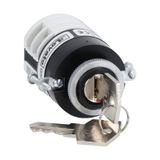 Rotary cam switch 7GN series, ON-OFF switch 3 poles 20A, for front mounting without front plate with key operation for hole Ø22mm fixing