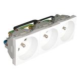 BLOCK THREE EARTH SOCKETS (FRENCH)-6 MOD WHIT
