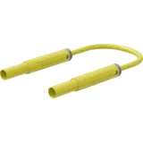 Safety measuring lead with (4 mm lamella plug, straight) to (4 mm lamella plug, straight), 0.5 m, yellow, silicone, 2.5 mm², CAT IV, 66.1043-05024