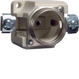 DII-fuse base made of ceramics without cover, clamp and clamp, E27 1p,