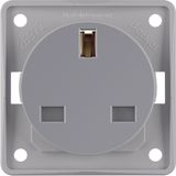 Integro Inserts-British Standard Socket with Earthing Contact, Grey Ma