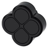 Quadruple pushbutton, 22 mm, round, plastic, black, pushbuttons, flat