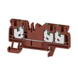 Feed-through terminal block, SNAP IN, brown, 2.5 mm², 24 A, 800 V, Num