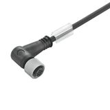 Sensor-actuator Cable, M12, Number of poles: 4, 0.5 m, Socket, angled,