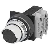 Push-button with half guard, black, N.O.+N.C.