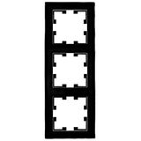 Three gang frame, glass black