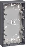 Housing, 2gang, flat design, surface-mounted, S.1, alu matt