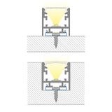 Attached aluminum profile black PCA 25x25mm White diffuser 2m - ML-761.327.74.2
