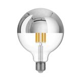 LED Silver Half Sphere Globe Light Bulb G125 7W 650Lm E27 2700K Dimmable - A05