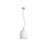 COROA NEW 28 pendant opal-colored glass/chrome 230V LED E27 15W