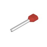 Wire-end ferrule, Twin wire-end ferrule, 22 mm, 18 mm, red