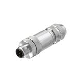 Field attachable connector, M12
