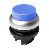 Push-button extended, spring-return, blue