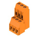 Printed circuit board terminals, Number of poles: 6, 90°, tinned, orange, Clamping yoke connection, Clamping range, max. : 6 mm²
