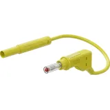 Measuring lead with (4 mm lamella plug, straight) to (4 mm lamella plug, straight), 2 m, yellow, PVC, 1.0 mm², CAT II, 66.1048-20024
