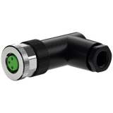 M8 female 90° A-cod. screw terminal 3-pol., 0,14 - 0,5mm², 2,5 - 5mm