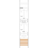 Counter field ZR6-16-ZSK, H=1350mm, 1 field, 1-3.HZ 16mm², 1 ZSK set, 1 TRE (ZR6-16-ZSK)