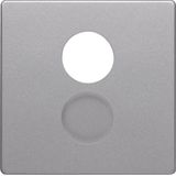 Centre plate for loudspeaker socket outlet, Q.1/Q.3, alu velvety, lacq