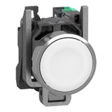 Metal PB white flush 1 NO Push-in