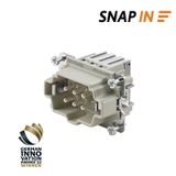 HDC insert, Male, 500 V, 24 A, Number of poles: 6, SNAP IN, Size: 3