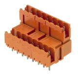 PCB plug-in connector, male header, Dovetails for fixing blocks, THT solder connection, 5.08 mm, Number of poles: 24, 180°, Solder pin length (l): 3.2 mm, tinned, orange, Box