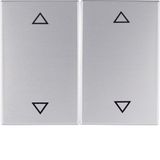 Rocker 2gang imprinted arrows symbol, K.5, al., al. anodised