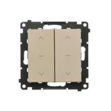 Double roller shutter button (1-0-2), 10A, champagne matt