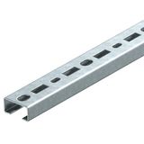 Profile rail perforated, slot 17mm 500x35x18 Steel Hot-dip galvanised