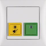Cancellation/presence button frame, S.1, p. white, matt, plastic