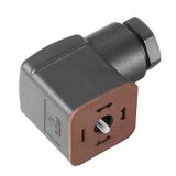 Valve plug-in connector (field assembled), Number of poles: 3, Design A (18 mm), Without circuitry, 230 V, 0.34...1.5 mm²