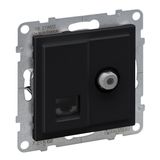 TV F-TYPE + RJ45 CAT6 UTP BLACK