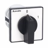 Rotary cam switch 7GN series, ON-OFF switch 4 poles 20A, for front mounting with black handle, front plate 48X48mm