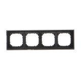 RJ11 double telephone socket, black matt
