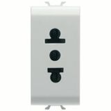 EURO-AMERICAN STANDARD SOCKET-OUTLET 250/125V ac - 2P+E 15A - 1 MODULE - SATIN WHITE - CHORUSMART