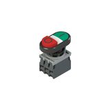 Double pushbutton complete unit with fixing adapter and contacts