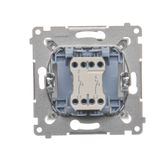 IP54 double socket outlets with Schuko earthing and shutters - transparent flap, white, 16A