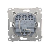 Two-way switch with LED illumination, (module), 16AX, Screw, Silver matt, metalic