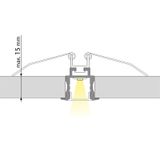 Built-in aluminum profile AC for plasterboard, 24x20mm, clear diff., 2m