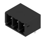 PCB plug-in connector, male header, closed side, THT solder connection, 3.81 mm, Number of poles: 3, 270°, Solder pin length (l): 3.2 mm, tinned, black, Box