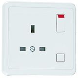 EARTH SOCKET W/SWITCH (BRITISH TYPE) WHITE