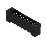 PCB plug-in connector, male header, Flange, THT/THR solder connection, 5.08 mm, Number of poles: 6, 180°, Solder pin length (l): 3.2 mm, tinned, black, Box