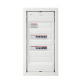 UK complete distribution board with SPD T2, HLAK, 2xFI 40/0.03A, 9xLS B16, 3p LS B20