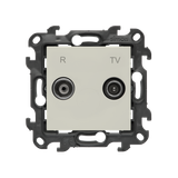 SOON ON SALE, RTV final aerial socket, separated, (module), Simon 24, IP20/IP44, cashmere