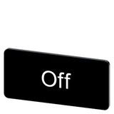 Labeling plate 12.5 x 27 mm, label black, labeling: Off